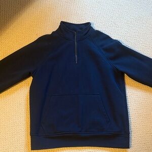 Flint and Tinder Men's Navy Half-Zip Sweatshirt Large